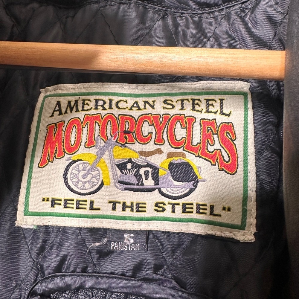 VTG NOS Western Cowboy Woven Trim Black Leather Bikercore Mens Small Streetwear - Picture 11 of 16